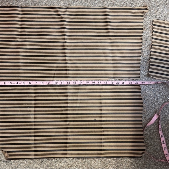 Khaki & Black Stripe Textured Upholstery Fabric - 2 Pieces - Picture 2 of 13